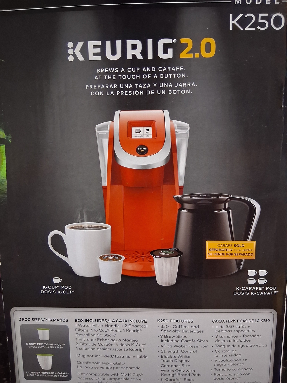 Keurig 2.0 K250 Orange Single-Serve Coffee Maker